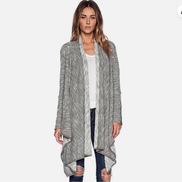 Free People In the Loop Waterfall cardigan in grey size XS oversized - Picture 1 of 11